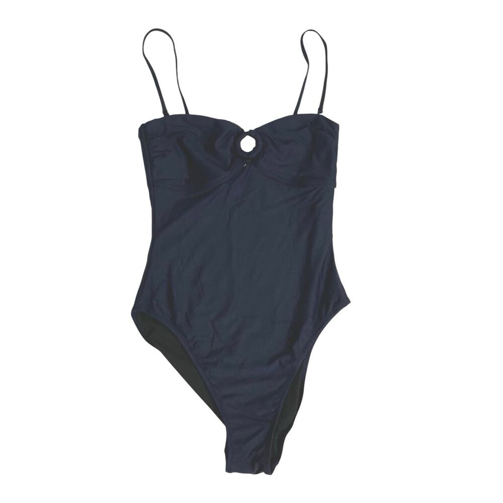 J. Crew Women's Navy One-Piece Underwire Ring Adj Strap Swimsuit SZ 6 StyleAJ760